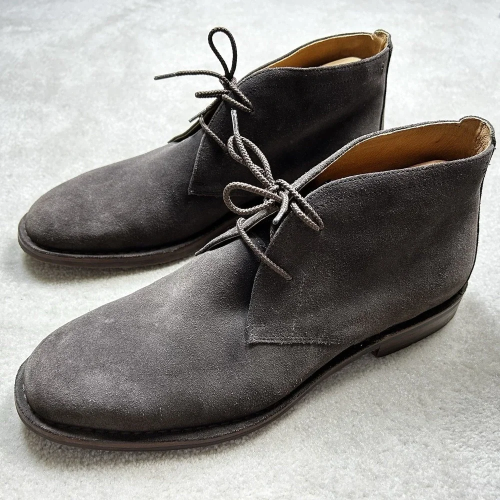 Trask Landers Chukka Suede Brown Dress Shoes Boots Mens 12 Lace Up Vibram Soles